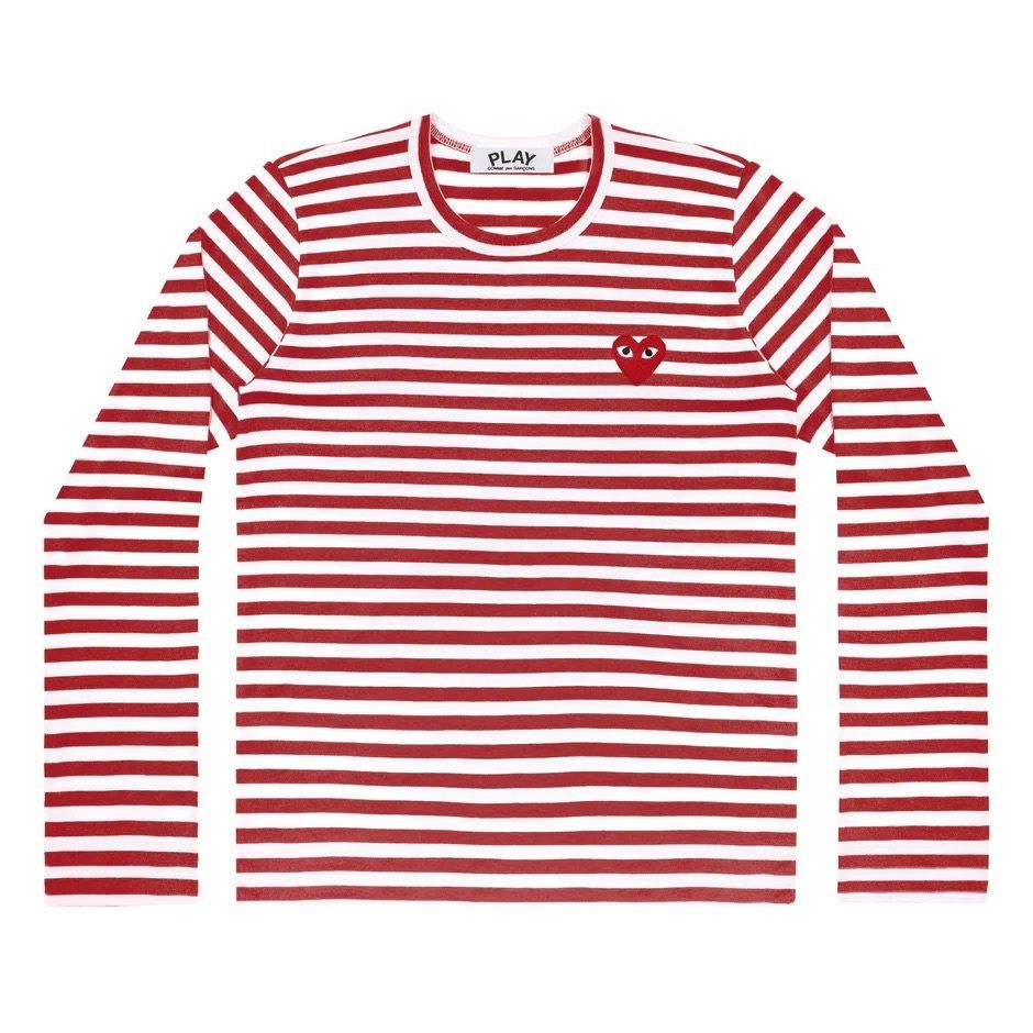 Comme Des Garcons T-shirt: Comme des Garçons PLAY-Herren-Rot/Weiss Medium – Nuovo e nell'imballaggio originale da Zürich venduto da DClaudia