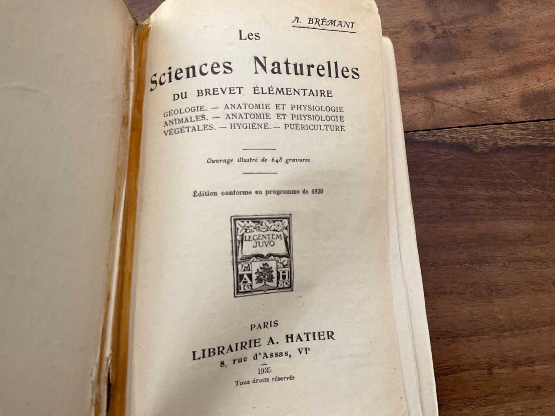Libri: Sciences Naturelles du Brevet Élémentaire, Édition 1935 – Usato da Avenches venduto da Zurcal 1