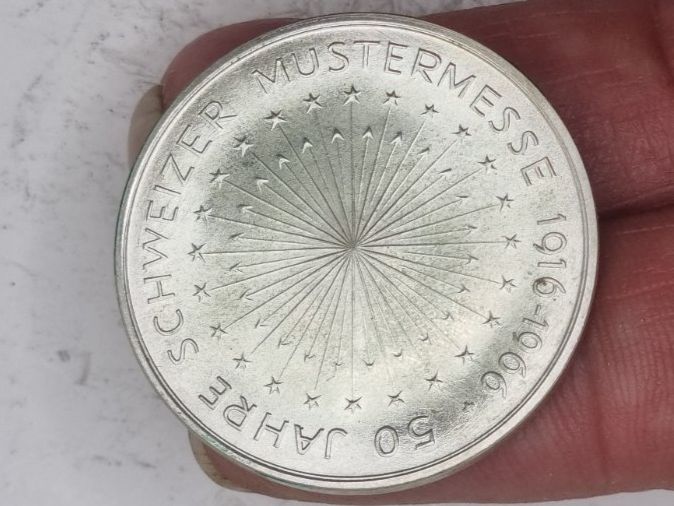 Medaillen: Medaille Silber 50 Jahre Mustermesse 1966 – Neu und originalverpackt aus Bure von chap981 1