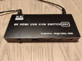 8k HDMI USB KVM Switch 2 x 1