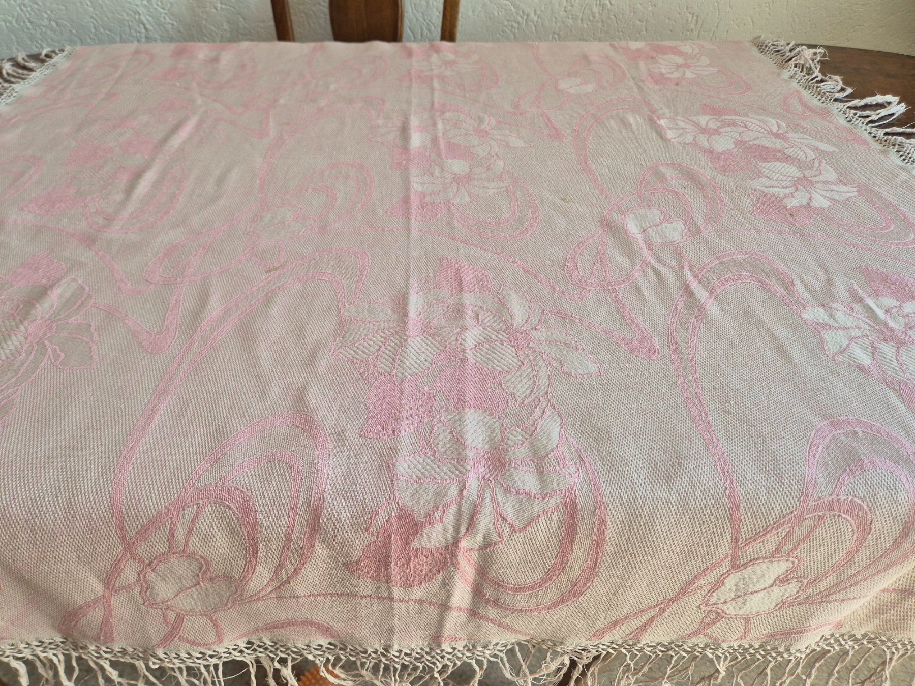 Autre linge de table: Antike Tischdecke rosa mit 4 Servietten – Neuf (Voir description) à Bern par aronari 1
