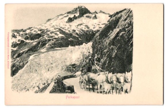 Ansichtskarten: Furka, Postkutsche der Furkapost, Blick  – Gebraucht aus Berlin von bartko-reher