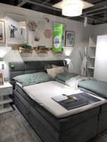 Boxspringbett mit Stauraum 180x200cm grau