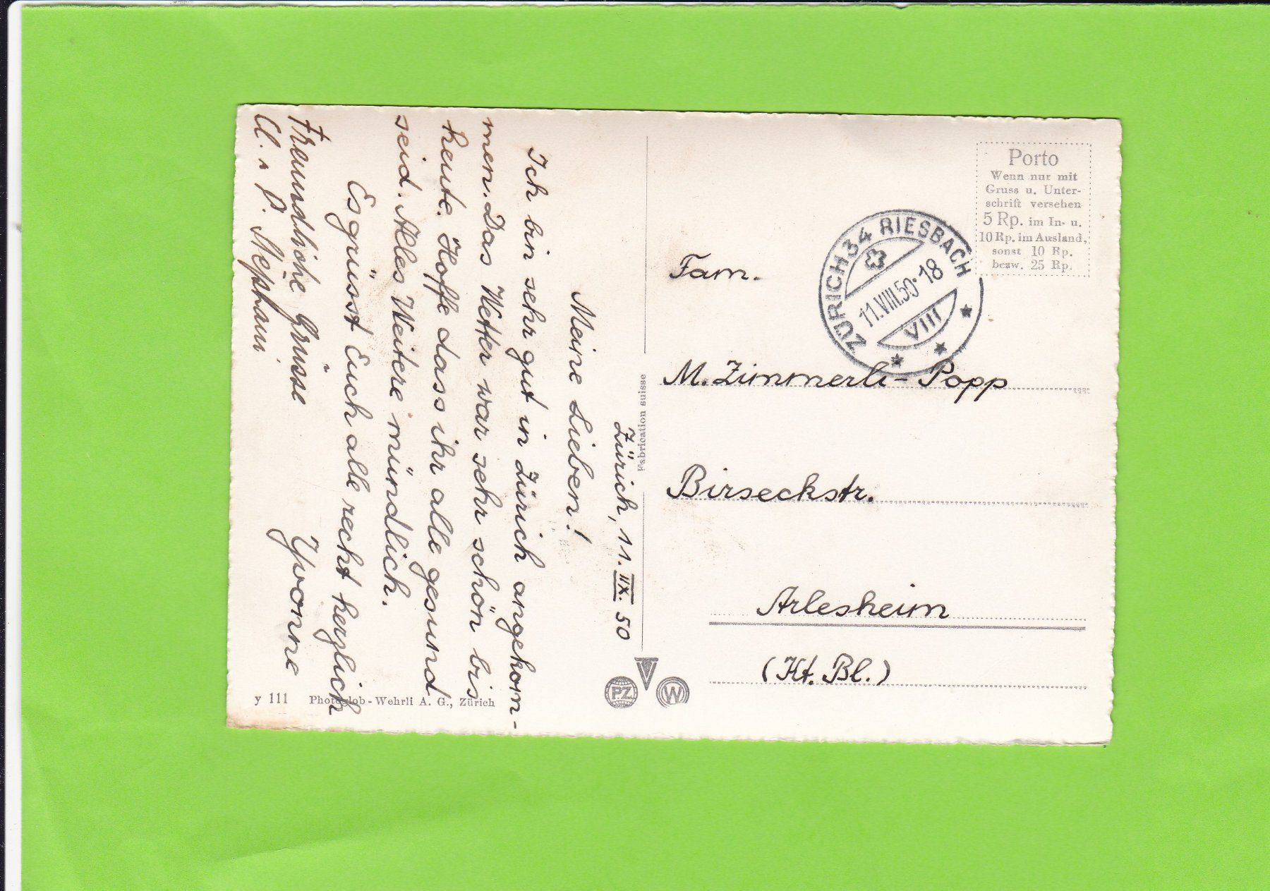 Cartoline postali: Zürichsee-Segleboot-Uetliberg – Usato da St. Peterzell venduto da neckertal 1
