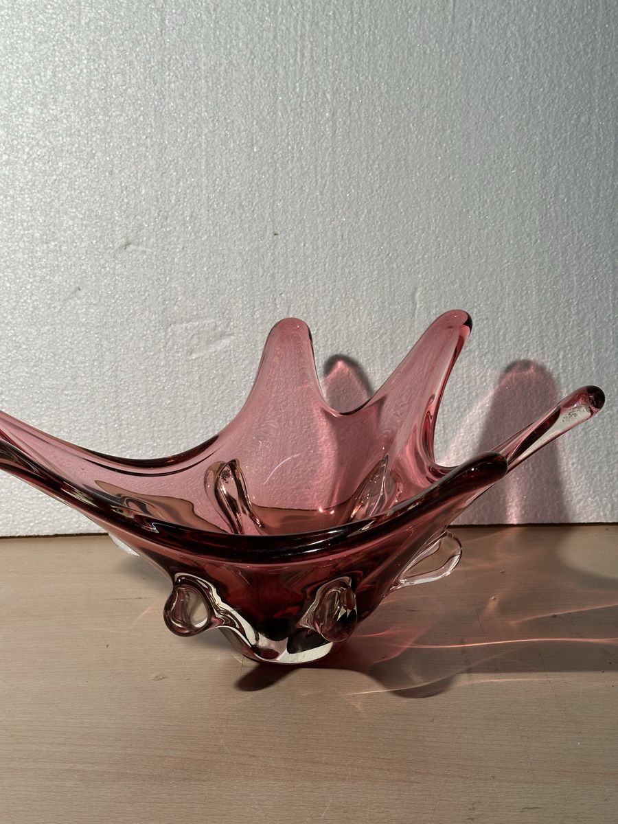 Ciotole: Coupe décorative en verre rose – Usato da Lausanne venduto da artnouveau04