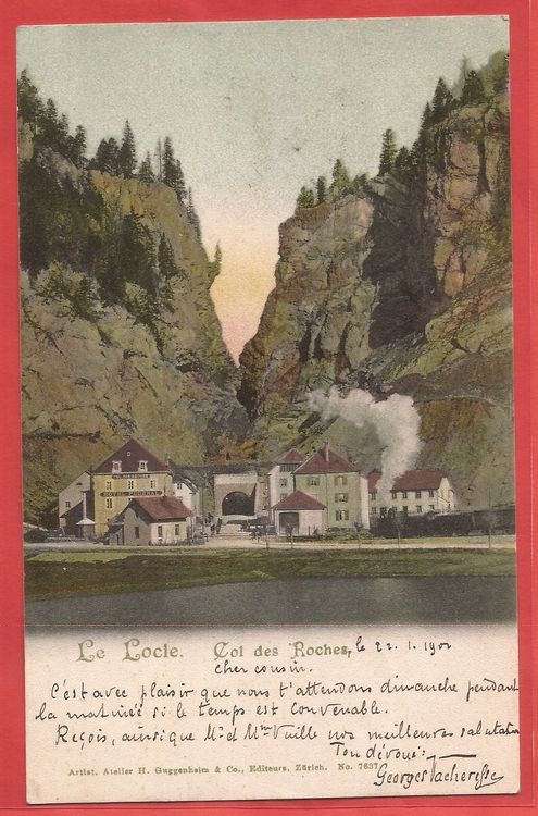 Le Locle Col des Roches mit Eisenbahn 1903 Kaufen auf Ricardo