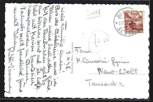 Cartoline postali: AK St. Blaise, La Chatelainie, 1948 – Usato da Berlin venduto da bartko-reher 1