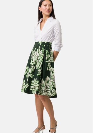 Blusen Kleid 2in1 Effekt von Zero Baumwolle Grün Gr. 40