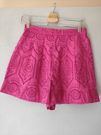 Shorts SEZANE coton rose brodée taille S état neuf