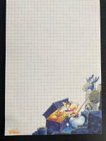 Vintage Diddl-Blatt A5 Nr. 212, Pimboli in Koffer, Schreck
