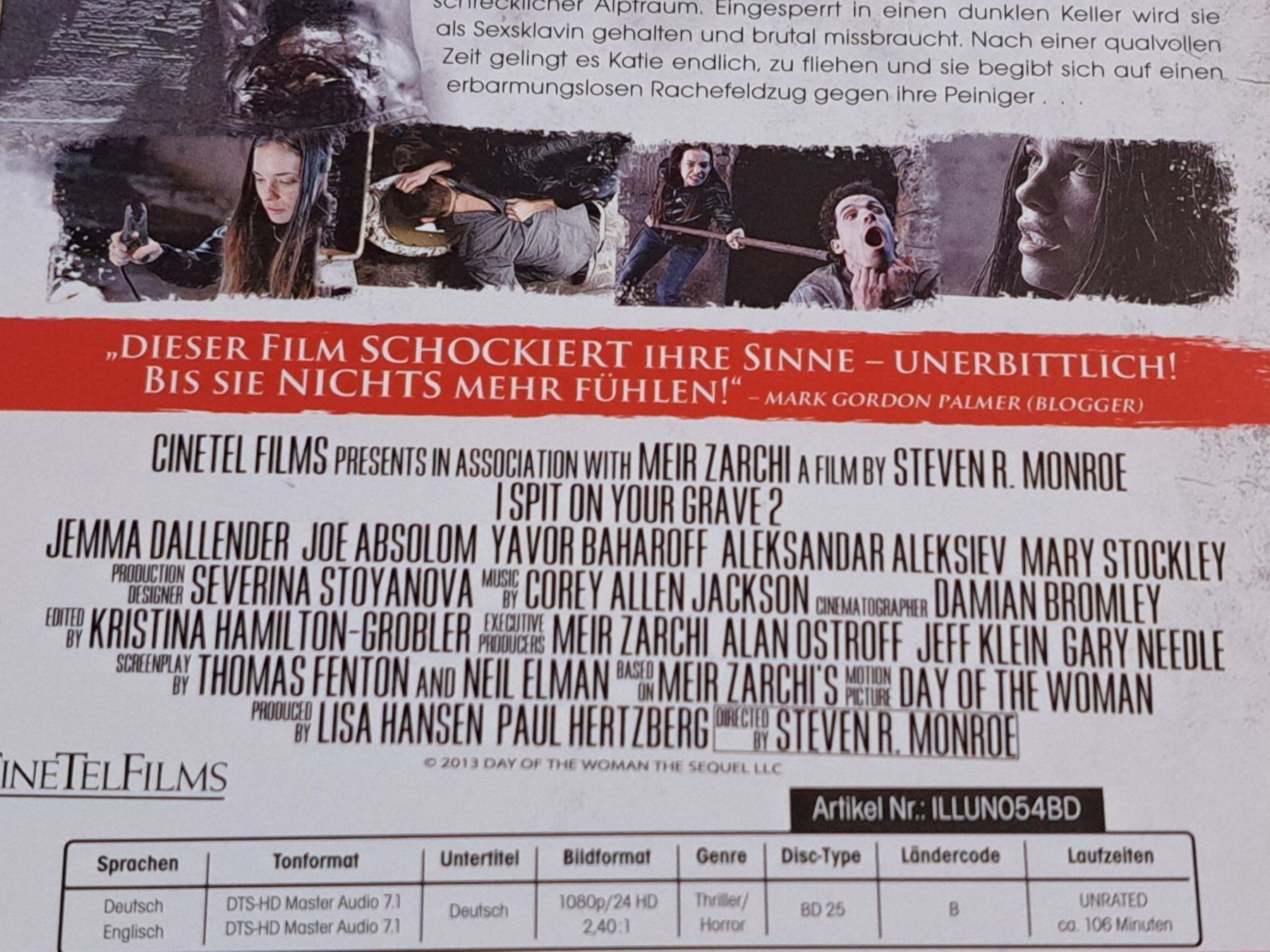 Tutti i DVDs: Blu-ray I Spit on your Grave 2, UNRATED – Nuovo (secondo la descrizione) da Unterseen venduto da Kanica 4