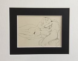 Gustav Klimt    Schöne Studie zu "Hetären Gespräche"  "Akt"