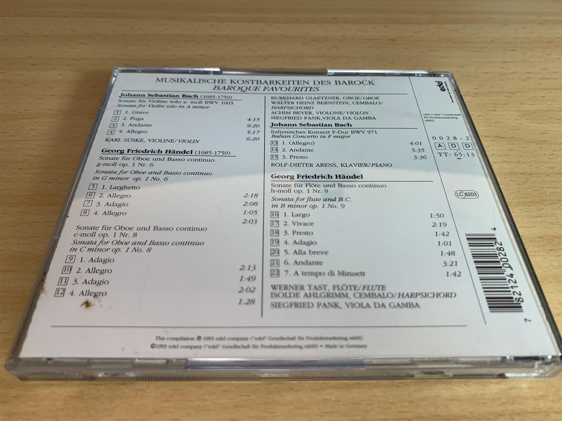 CDs: Baroque Favourites - Bach - Händel – Gebraucht aus Rikon im Tösstal von Alpenmutz 1