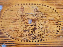 Teller/Obstschale Holz,Glaube-tägliches Brot,Vintage,Sammeln