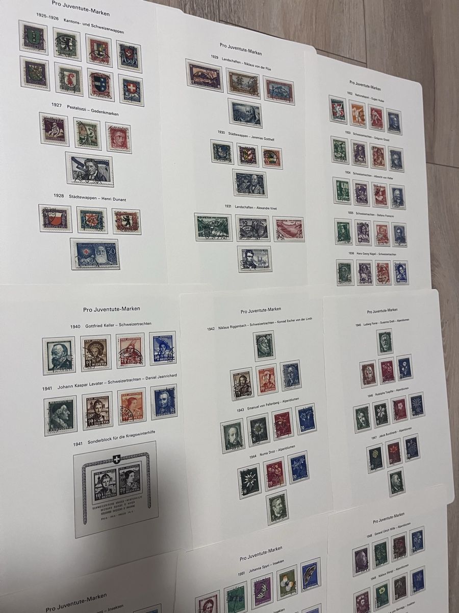 Tutti i francobolli: LOT Pro Juventute Oblitérés 1919-1958  – Usato da Sottens venduto da thigroux 2
