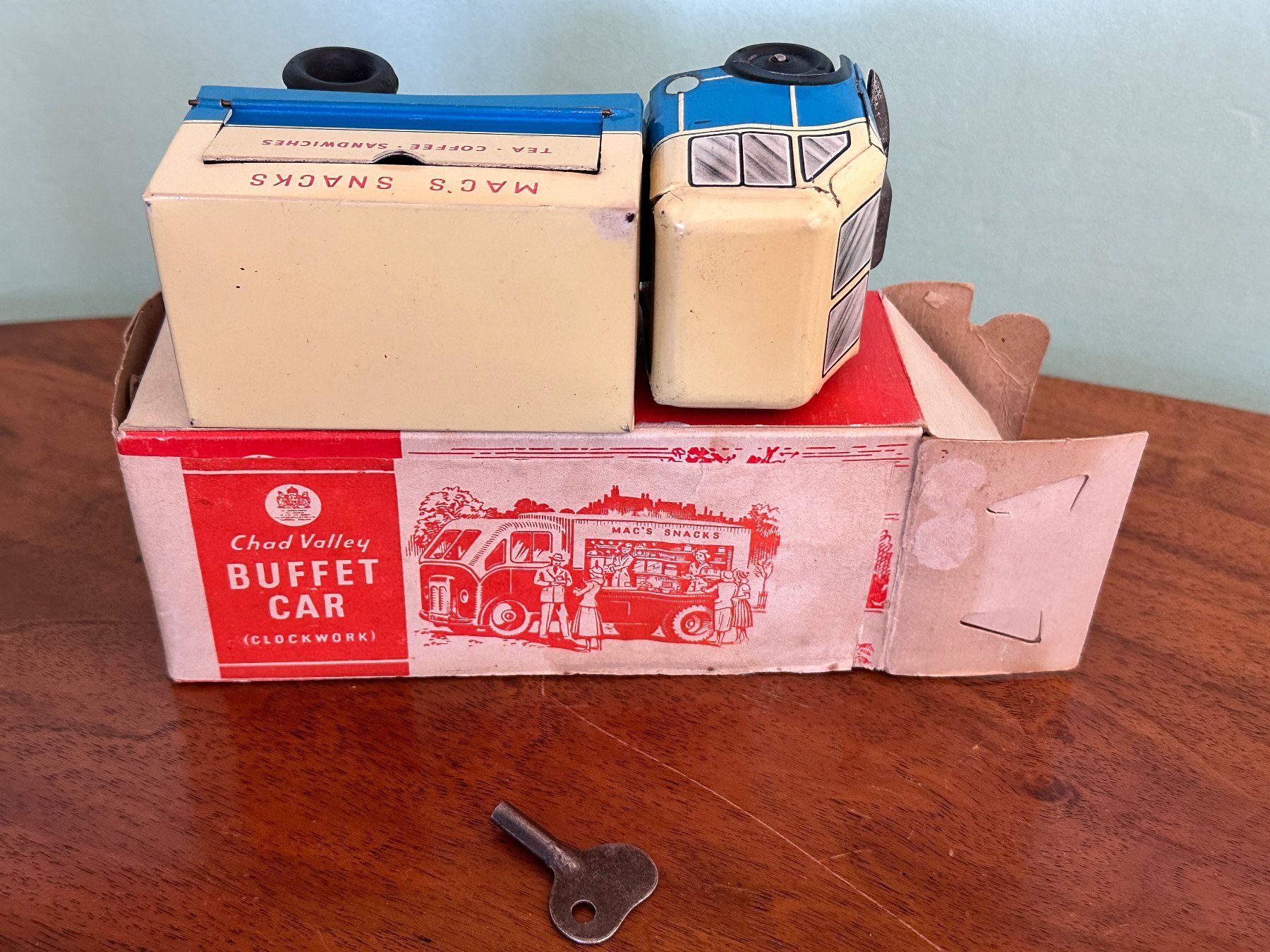 Giocattoli: Chad Valley Buffet Car "Mac's Snacks" Made in England 1950's – Usato da Seuzach venduto da Jage 5