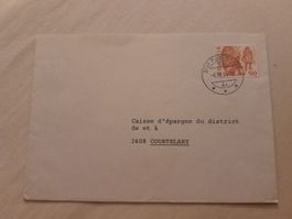Rare! Enveloppe illustrée 50ct. timbre oblitéré, Courtelary!