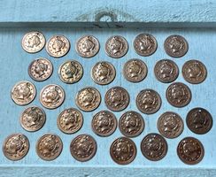 30 monete di rame vintage anni '50