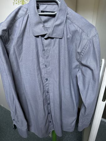 Herren Hemd Navyboot Body Fit grau Grösse 41 gepflegt