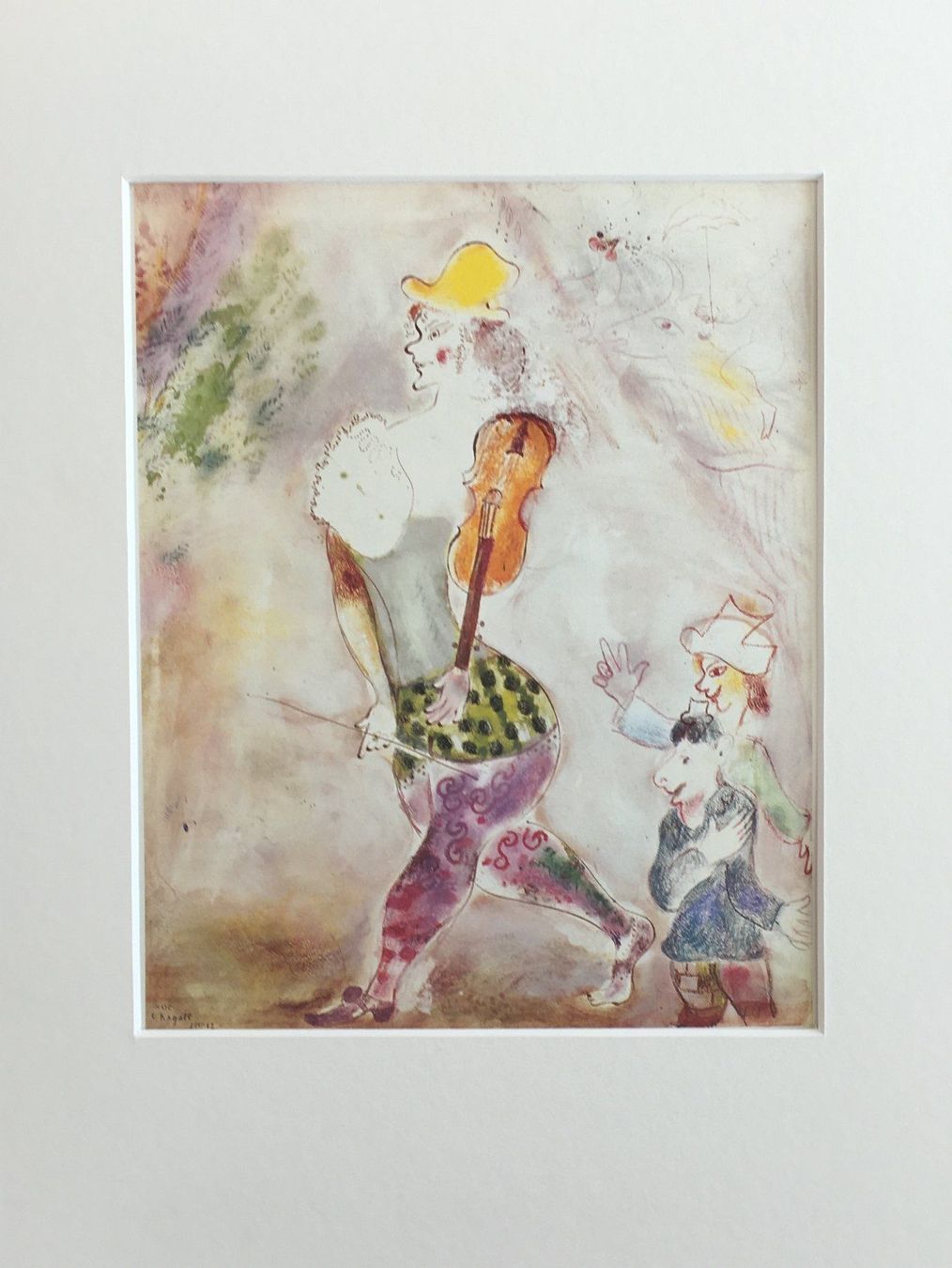Grafica & Litografie: Marc Chagall      "Clownesse mit der Geige"    FARBDRUCK – Usato da Nennigkofen venduto da babag 2