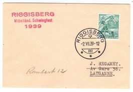 Lettre de Riggisberg cachet S207 pour Lausanne le 2.VII.39