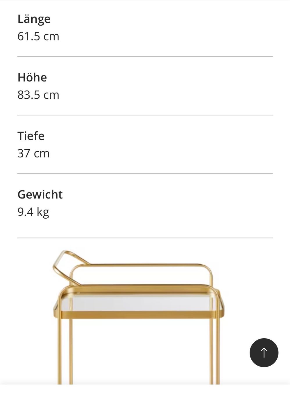 Maisons du monde Carrelli di servizio: Stylischer Servierwagen - Gold – Usato da Zürich venduto da savoirvivre1 2