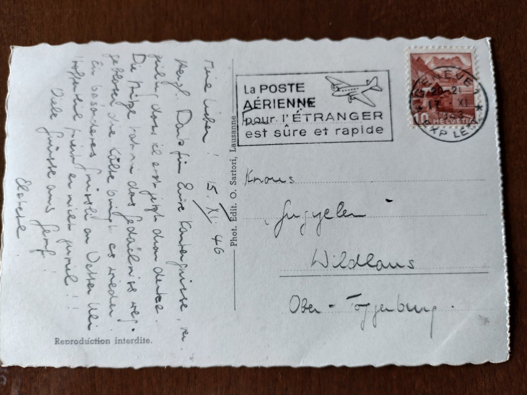Cartes postales: Ansichtskarte Genève s/w 1946 – D'occasion à Wildhaus par Hukwildhaus 2