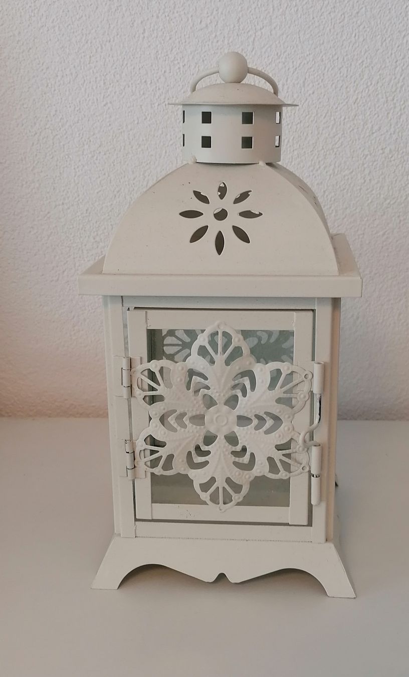 Lanterne: Laterne weiss Shabby Chic – Nuovo (secondo la descrizione) da Schwarzenegg venduto da musi09