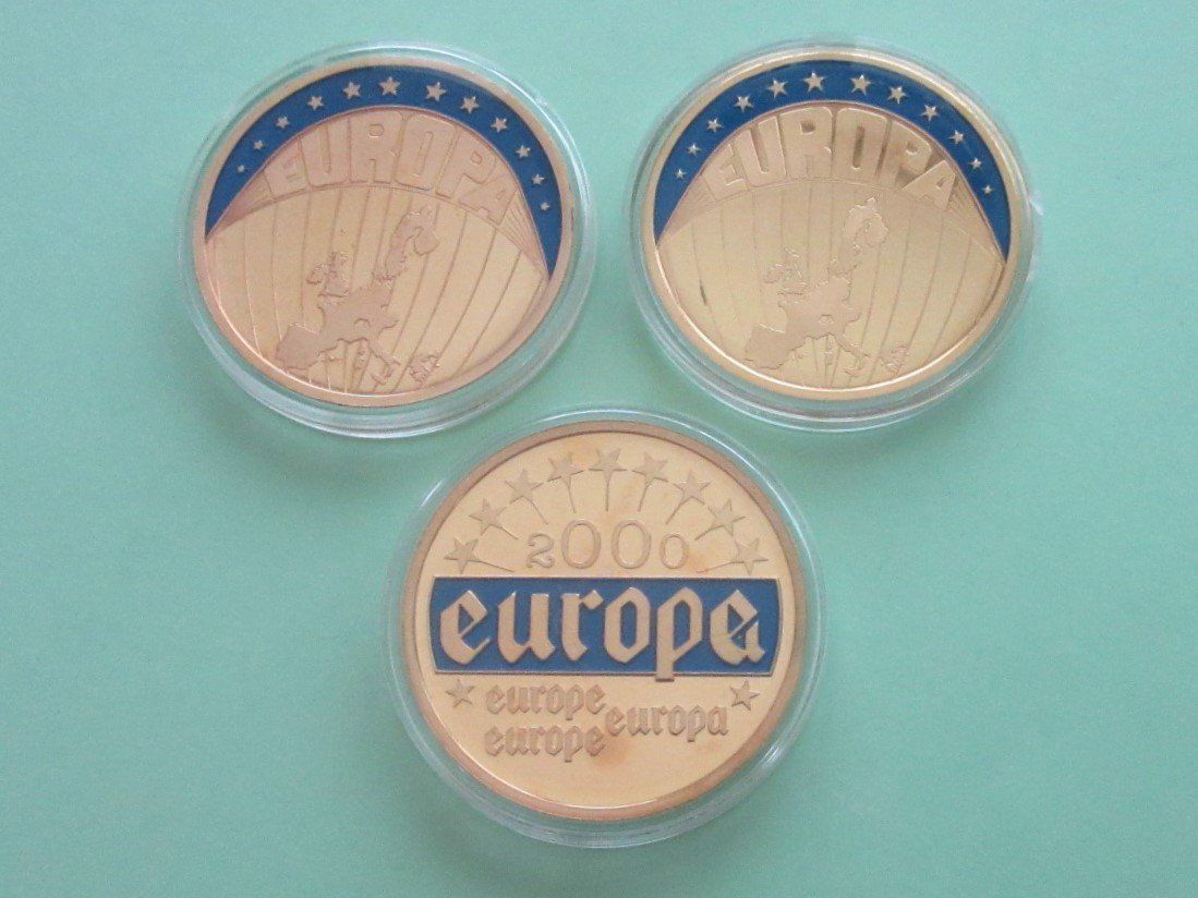 Medaglie: 3 Medaillen "EUROPA" - VERGOLDET – Nuovo (secondo la descrizione) da Degersheim venduto da Tforelle