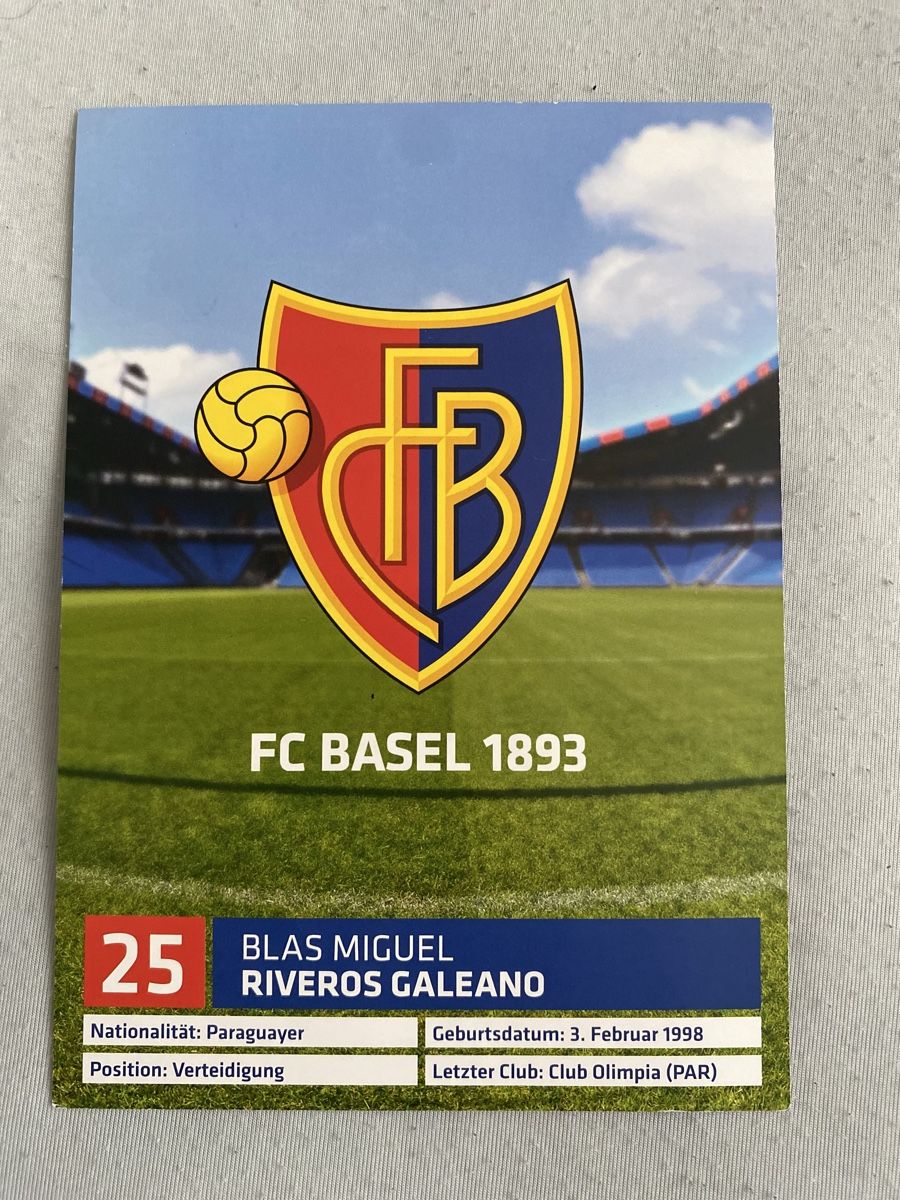 Autografi: FC Basel Autogrammkarte Blas Riveros - Winter Schnäppchen – Nuovo e nell'imballaggio originale da Allschwil venduto da Deal_Tiger99 1