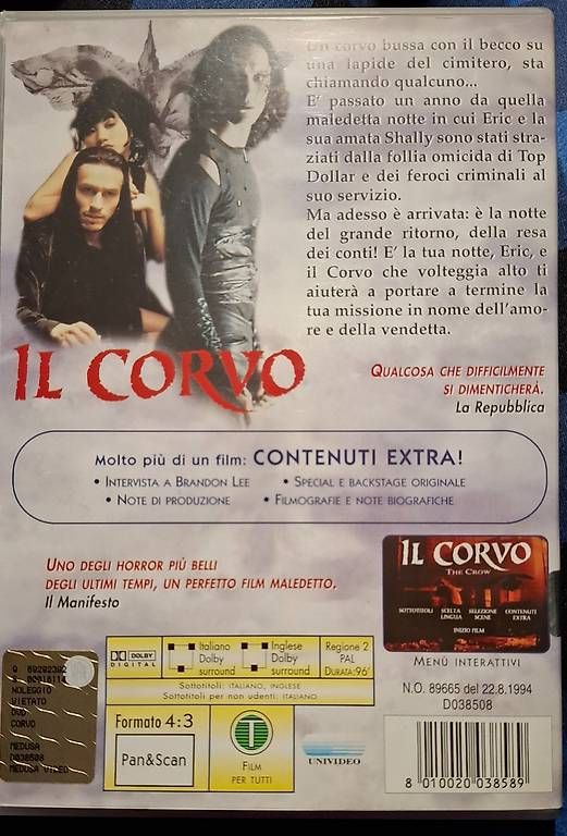 Tutti i DVDs: IL CORVO - The CROW – Usato da RENNAZ venduto da Tefkad 1