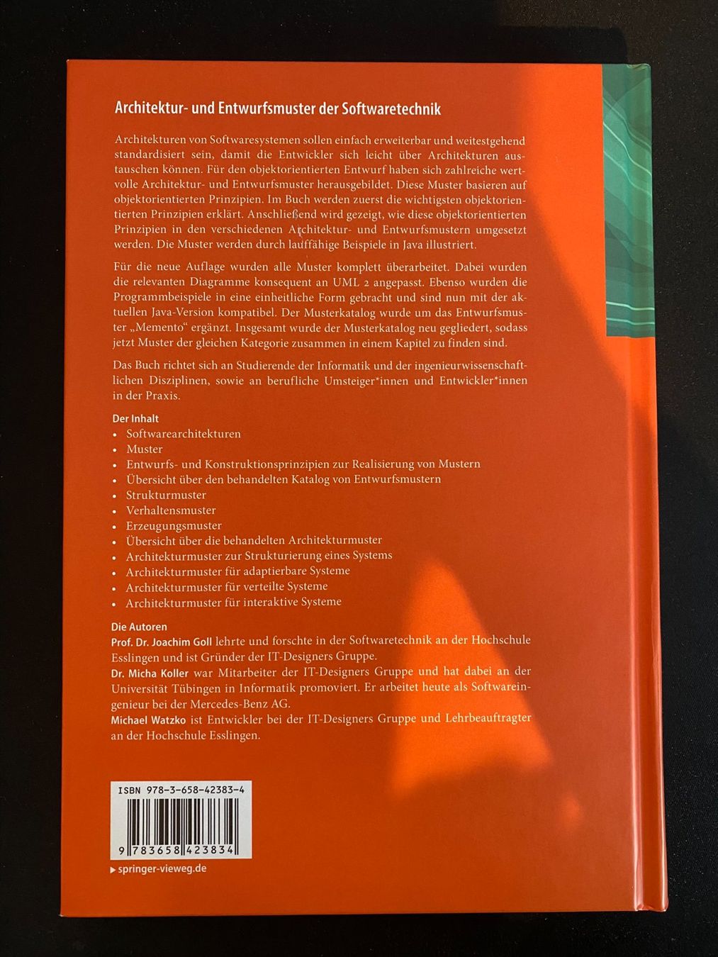 Libri: Architektur- und Entwurfsmuster der Softwaretechnik – Nuovo (secondo la descrizione) da Rickenbach b. Wil venduto da mfrei103 1