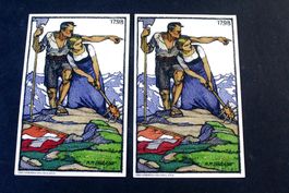 2x BUNDESFEIER - POSTKARTE, 1913. Gelaufen & ungelaufen