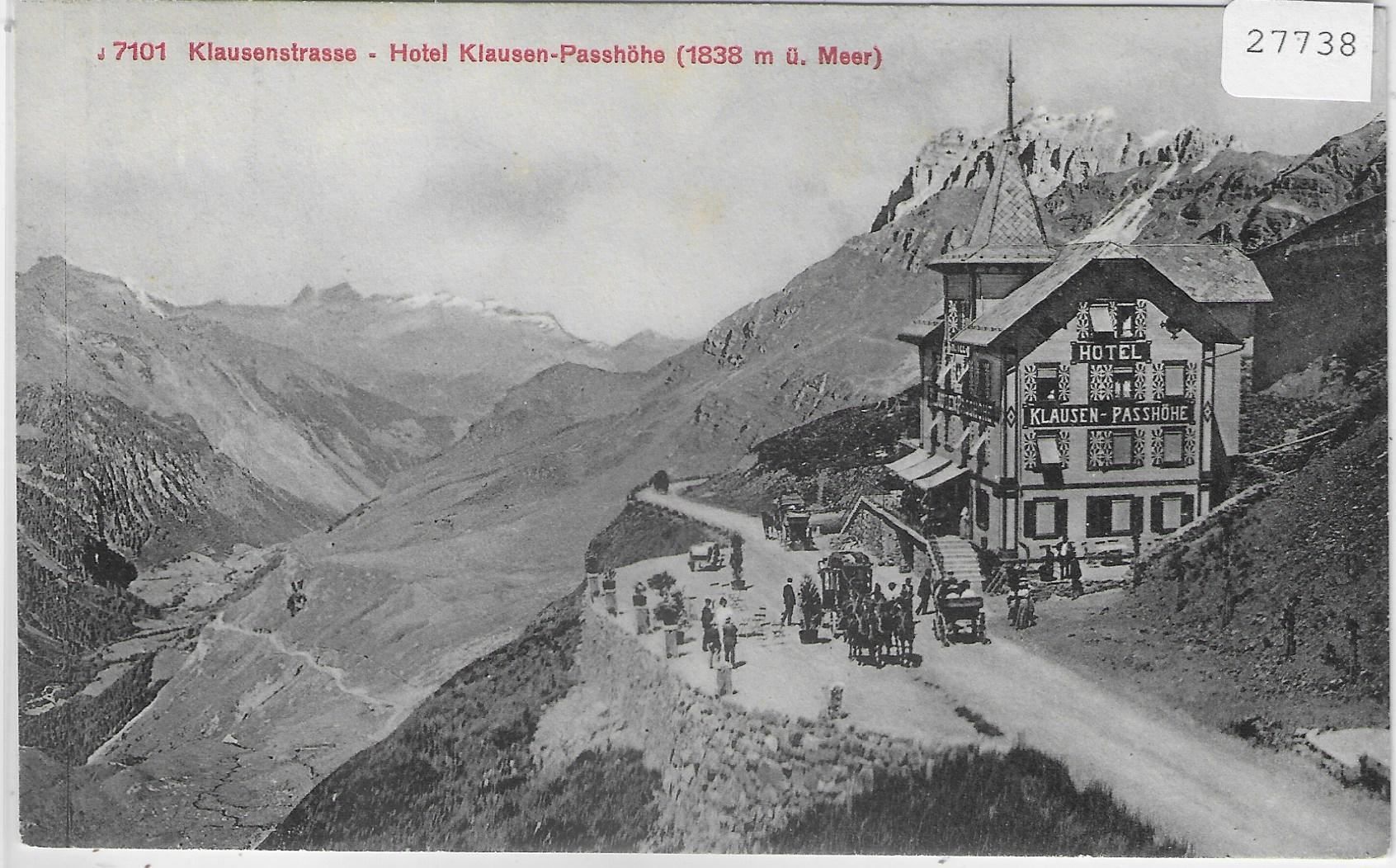 Cartoline postali: Klausenstrasse - Hotel Klausen-Passhöhe – Usato da Ettingen venduto da Kartenplanet