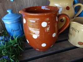 antiker grosser Bauernkrug Milchkrug Tupfen Punkten 1li.Krug