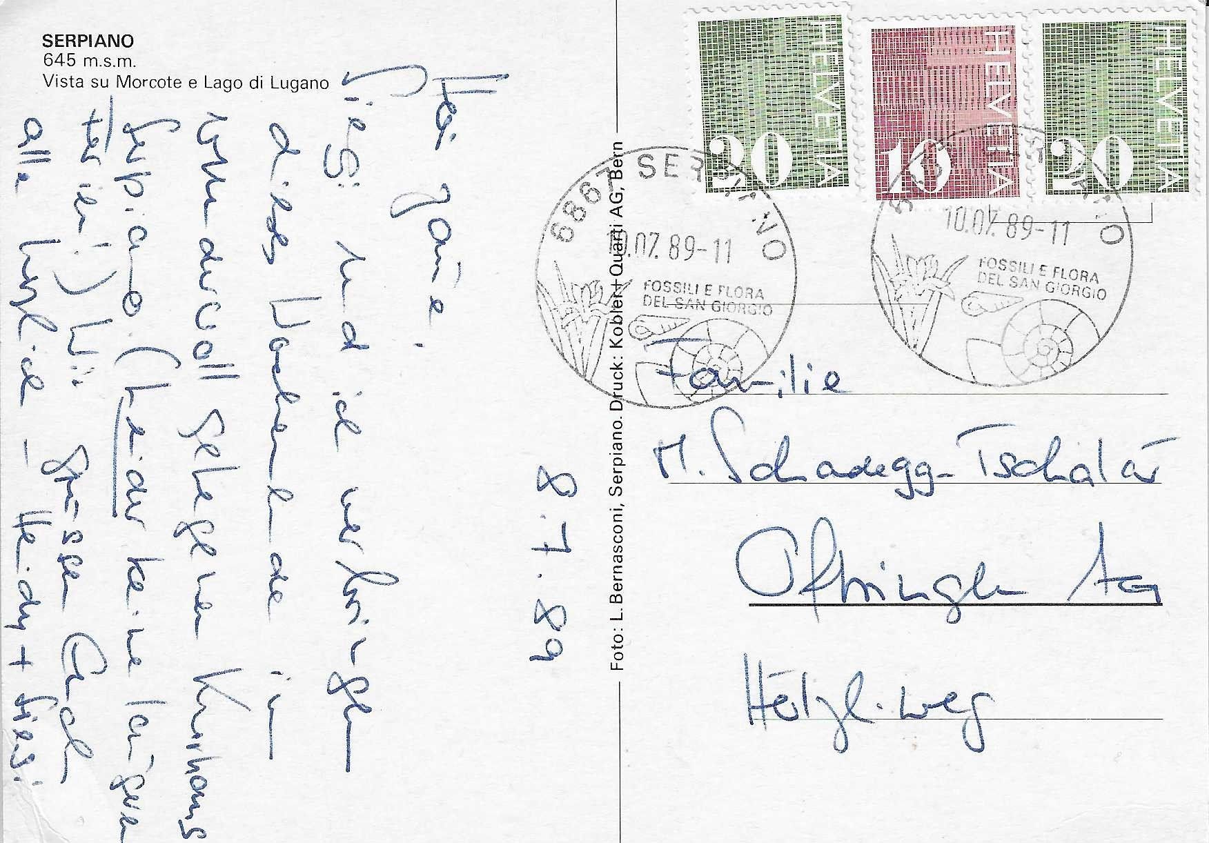 Cartoline postali: Serpiano TI – Usato da Rothrist venduto da Stranglehold 1