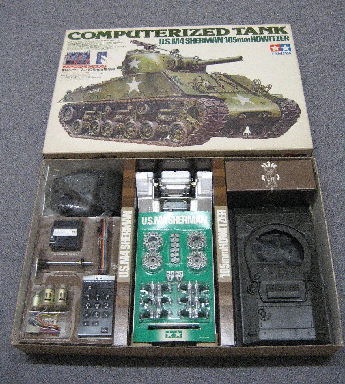 Tamiya RC Modellbau: Tamiya 4501 Baukasten 1/16 Panzer Sherman Computerized 1974 – Neu und originalverpackt aus Horgen von Tenere24 1