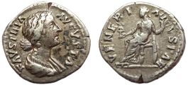 FAUSTINA II AR Denarius (161-176 AD). Veneri Avgvstae
