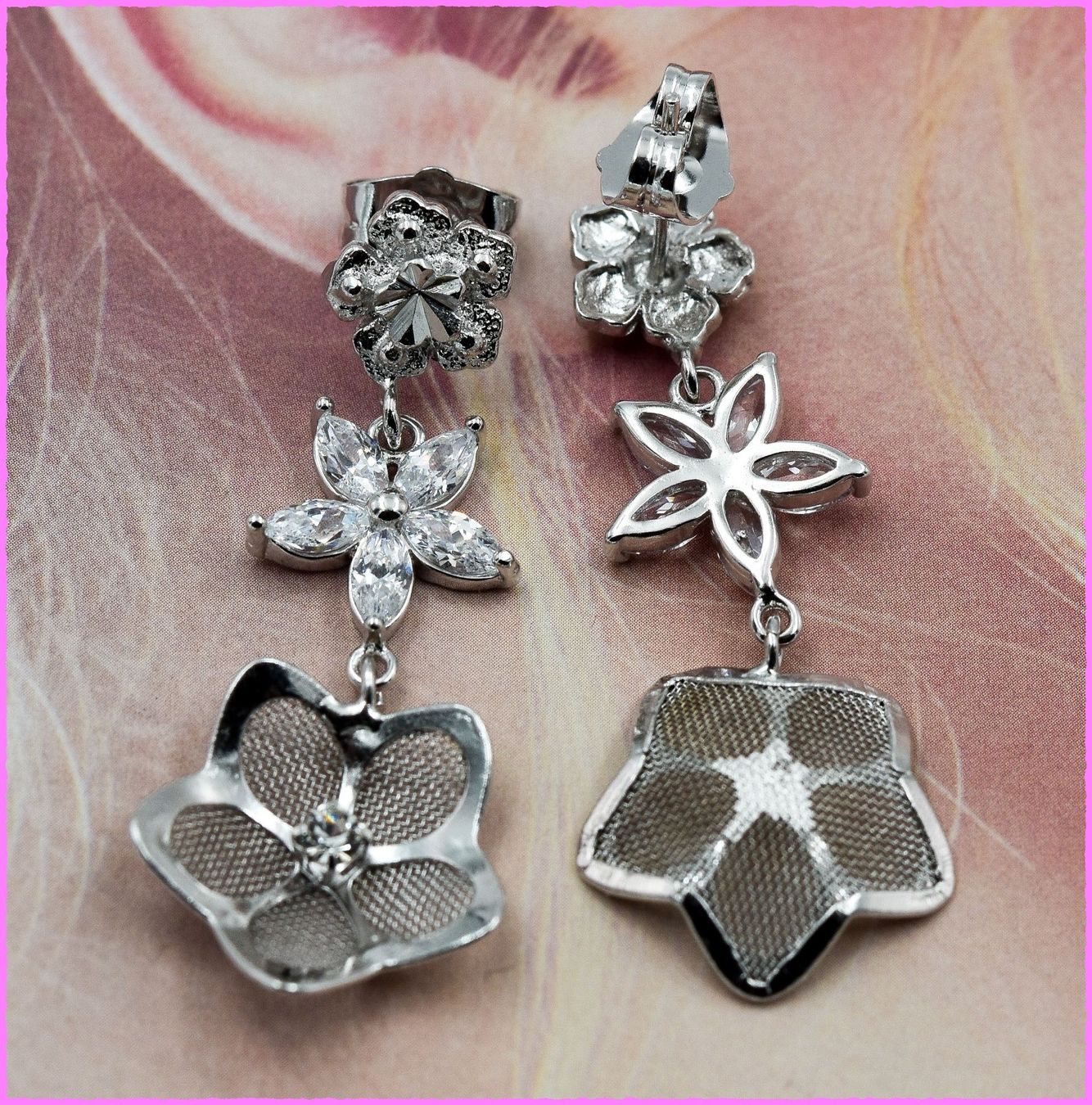 Orecchini pendenti & Orecchini a lobo: Blumen Ohrhänger mit Zirkonia – Nuovo e nell'imballaggio originale da Oberglatt ZH venduto da Diamond-Girl 4