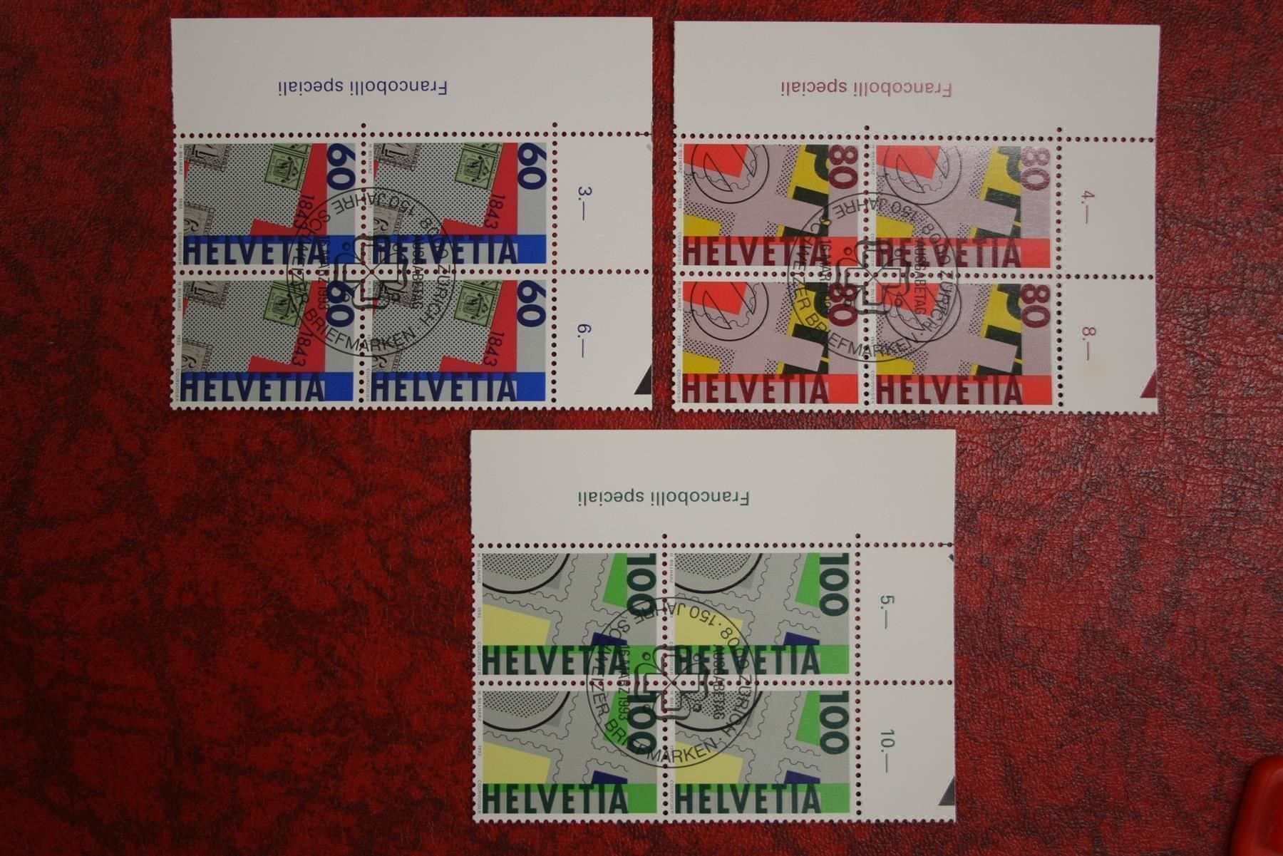 Tutti i francobolli: 1993: 842-844 4er-Block ET. mit Gummi – Nuovo (secondo la descrizione) da Deitingen venduto da Lglobi