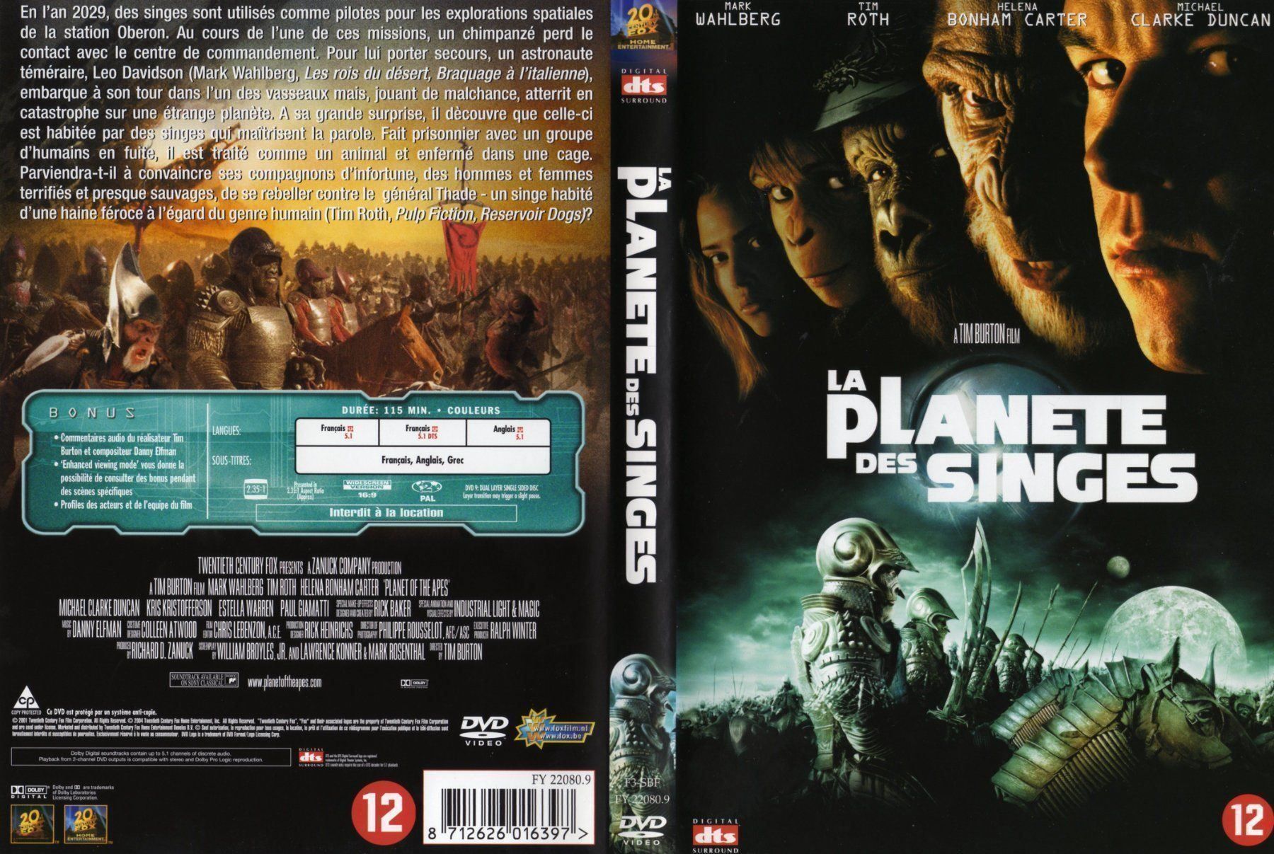Tutti i DVDs: DVD - LA PLANETE DES SINGES (2001) – Nuovo (secondo la descrizione) da Lausanne venduto da pipo_2017