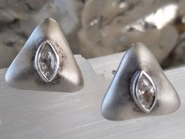 DREIECKIGE OHRRINGE ZIRKONIA SILBER 925