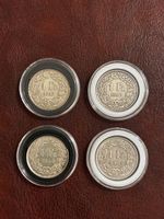 4x 1 Franken Silbermünzen
