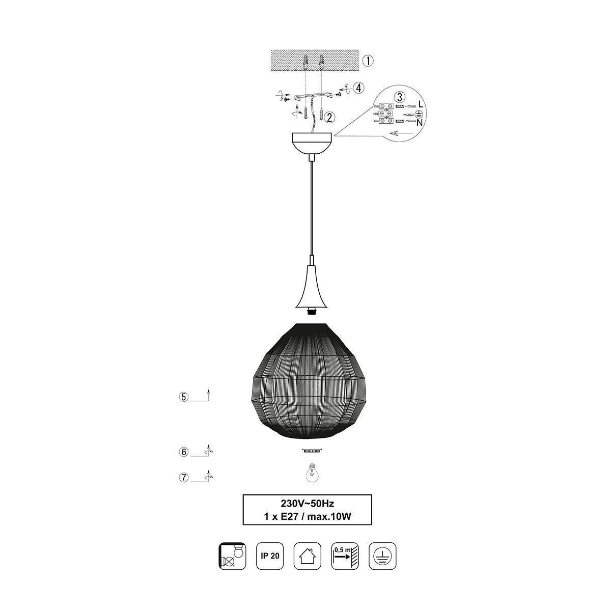Lampadari & plafoniere: Pendelleuchte, Korb, Altmessing, 26 cm Ø – Nuovo (secondo la descrizione) da Kreuzlingen venduto da Smart-Light 1