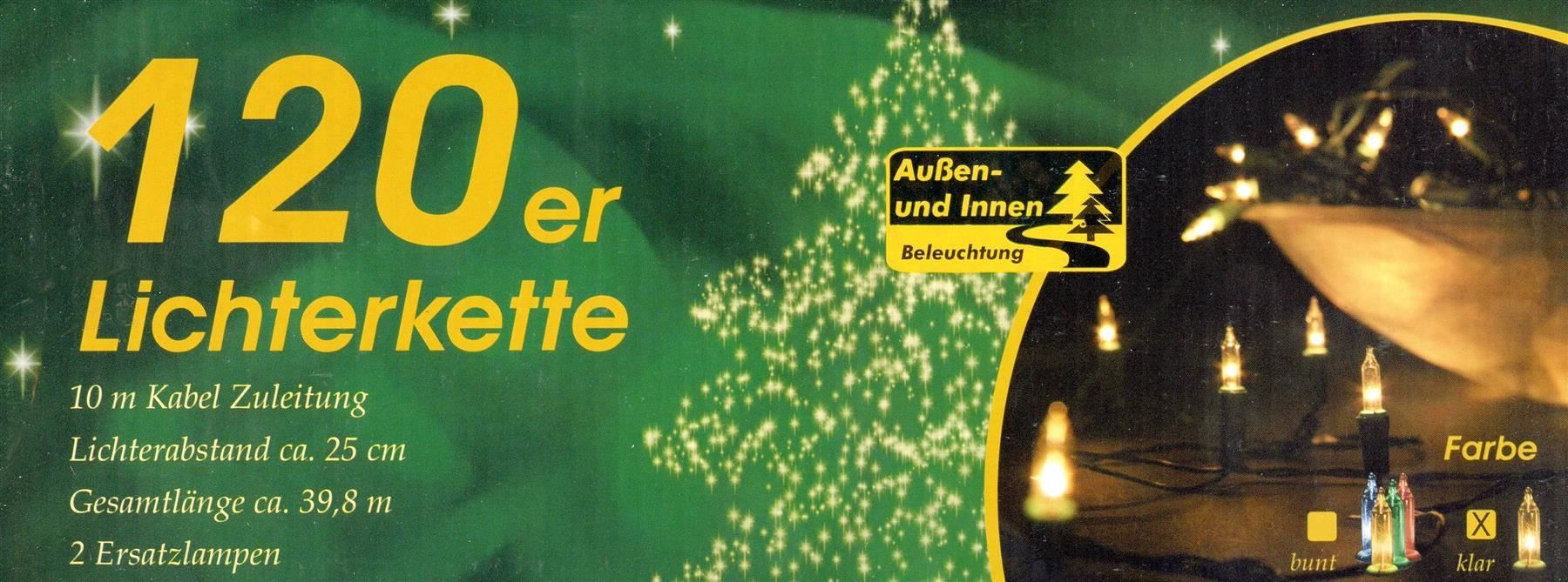 Illuminazioni natalizie: Lichterkette 120 Kerzen, Gratis Versand – Nuovo e nell'imballaggio originale da Hölstein venduto da Shop33