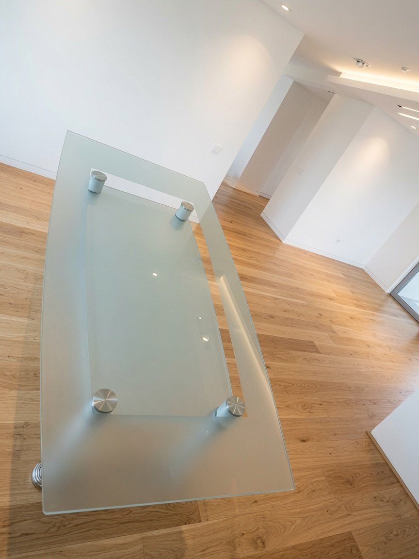Tische: Moderner Glas Esstisch mit Metallbeinen – Gebraucht aus Zug von HandyAndy2011 4