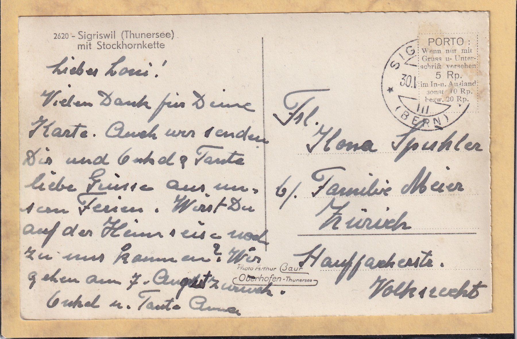 Cartes postales: Sigriswil (Thunersee) – D'occasion à Orvin par Pyaeschli 1