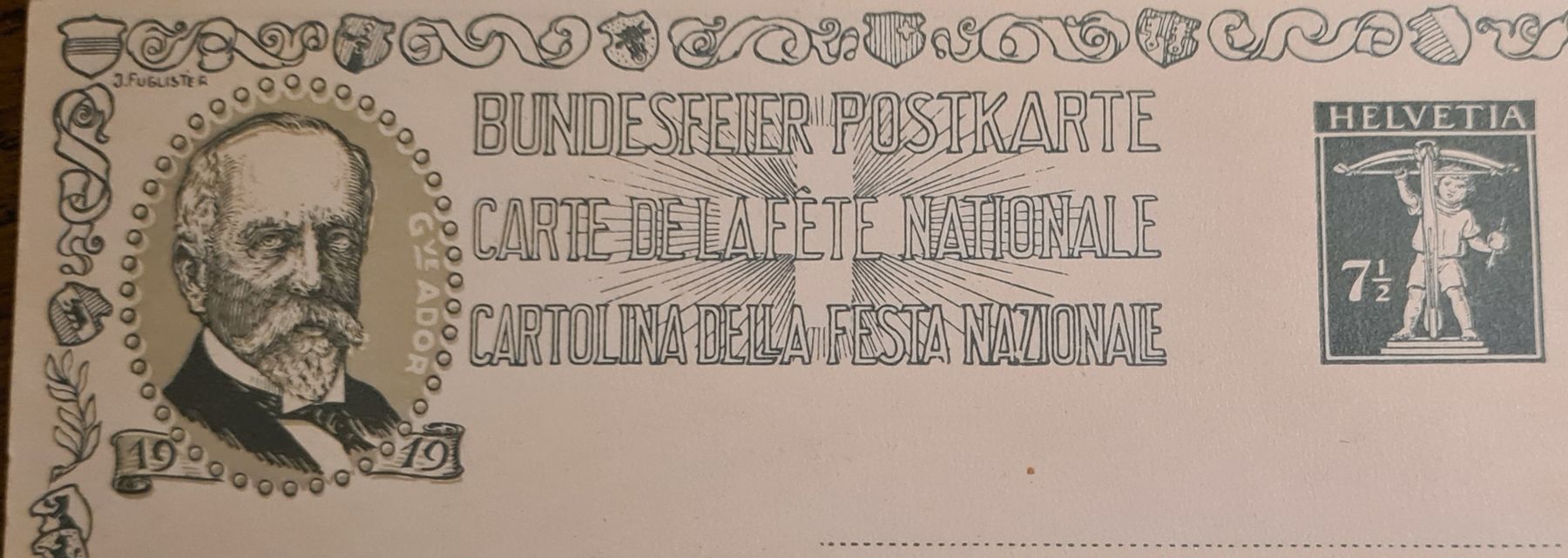 Ansichtskarten: Bundesfeier 1919, Geburtshaus Gottfried Keller – Gebraucht aus Ebikon von Donar50 2