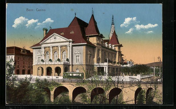 Cartoline postali: AK Bern, Strasse am Casino, Strassenbahn – Usato da Berlin venduto da bartko-reher