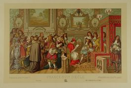 FRANKREICH 17. JHD. HÖFISCHE SZENE, LITHOGRAPHIE UM 1890